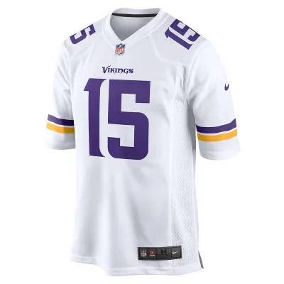 Men's Minnesota Vikings Joshua Dobbs Nike White Game Jersey 01