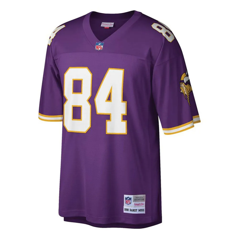 Minnesota Vikings Randy Moss Mitchell &Ness Purple Big & Tall 1998 Retired Player Replica Jersey
