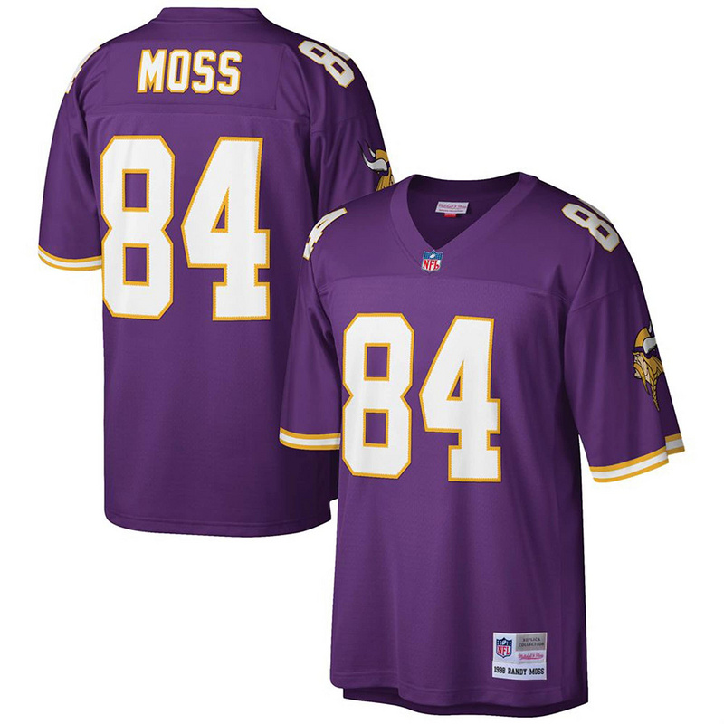 Minnesota Vikings Randy Moss Mitchell &Ness Purple Big & Tall 1998 Retired Player Replica Jersey