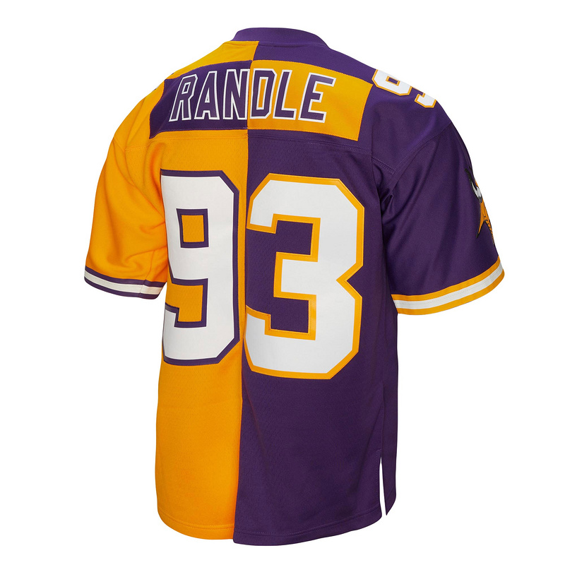 Men's Minnesota Vikings John Randle Mitchell & Ness PurpleGold 1998 Split Legacy Replica Jersey