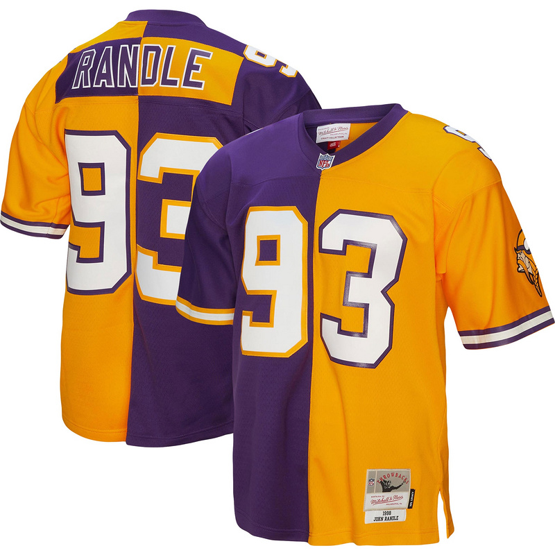 Men's Minnesota Vikings John Randle Mitchell & Ness PurpleGold 1998 Split Legacy Replica Jersey