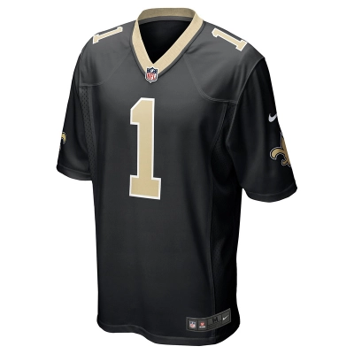Men's New Orleans Saints Alontae Taylor Nike Black Team Game Jersey 01