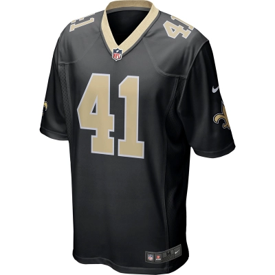 Men's New Orleans Saints Alvin Kamara Nike Black Game Jersey 01