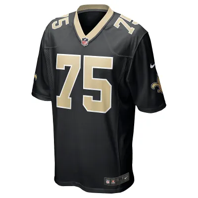 Men's New Orleans Saints Andrus Peat Nike Black Game Jersey 01