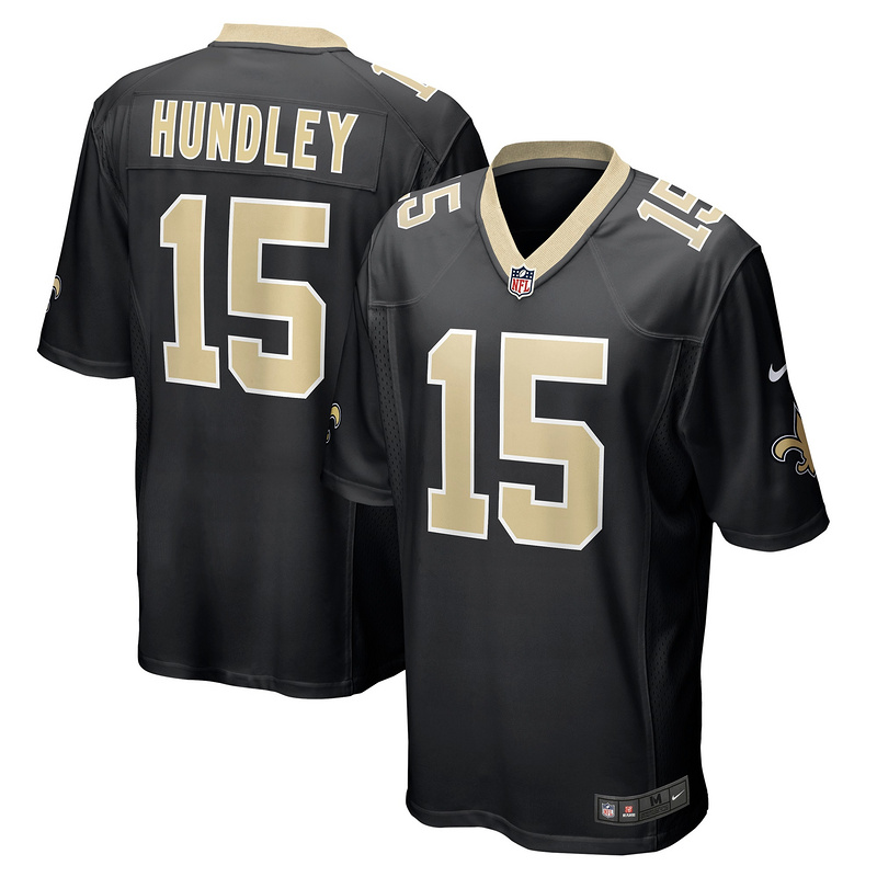 Men's New Orleans Saints Brett Hundley Nike Black Game Player Jerseyy