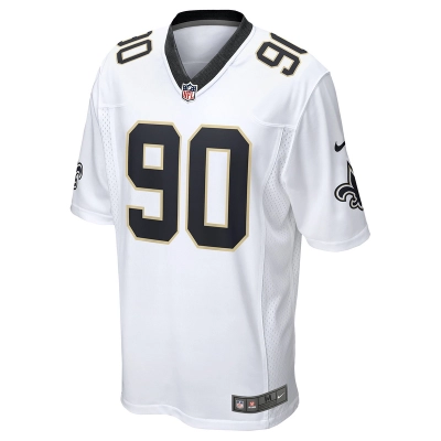 Men's New Orleans Saints Bryan Bresee Nike White Game Jersey 01