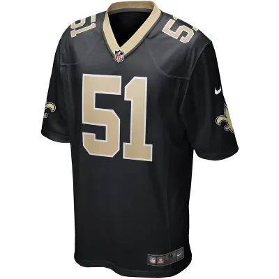 Men's New Orleans Saints Cesar Ruiz Nike Black Player Game Jersey 01