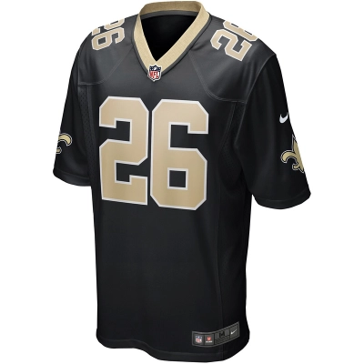 Men's New Orleans Saints Deuce McAllister Nike Black Game Retired Player Jersey 01