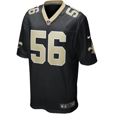 Men's New Orleans Saints Demario Davis Nike Black Game Jersey 01
