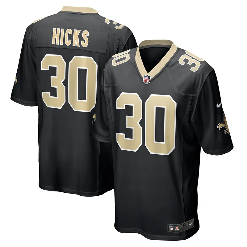 Men's New Orleans Saints Faion Hicks Nike Black Game Jersey