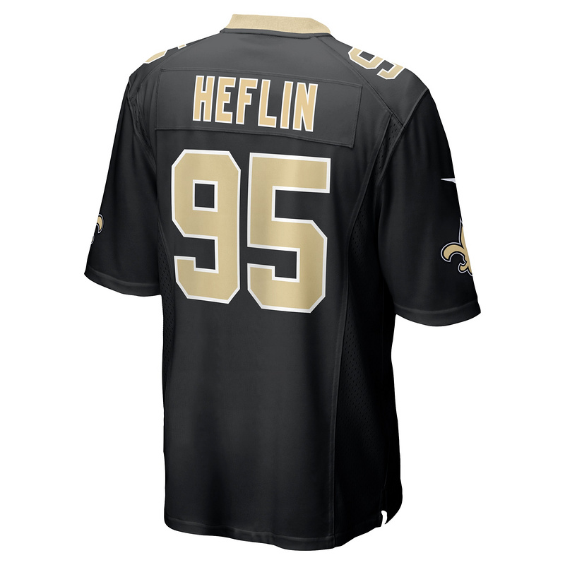 Men's New Orleans Saints Jack Heflin Nike Black Team Game Jersey