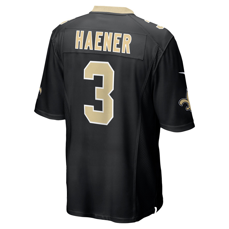 Men's New Orleans Saints Jake Haener Nike Black Team Game Jersey