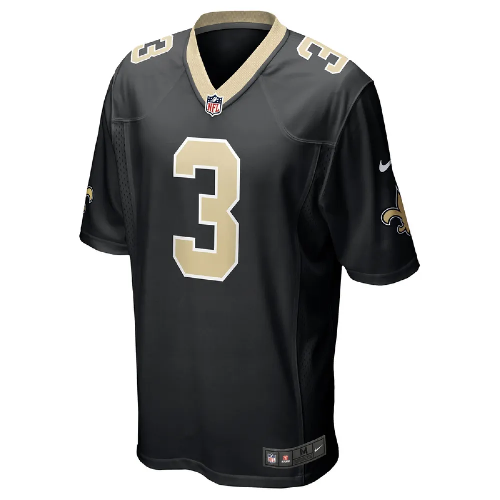 Men's New Orleans Saints Jake Haener Nike Black Team Game Jersey