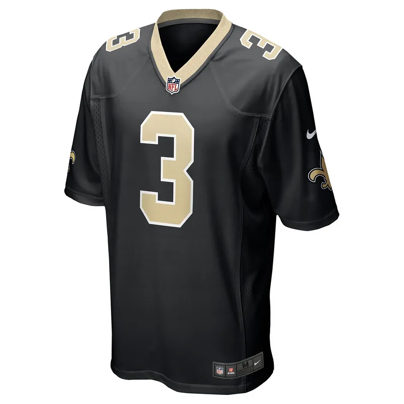 Men's New Orleans Saints Jake Haener Nike Black Team Game Jersey