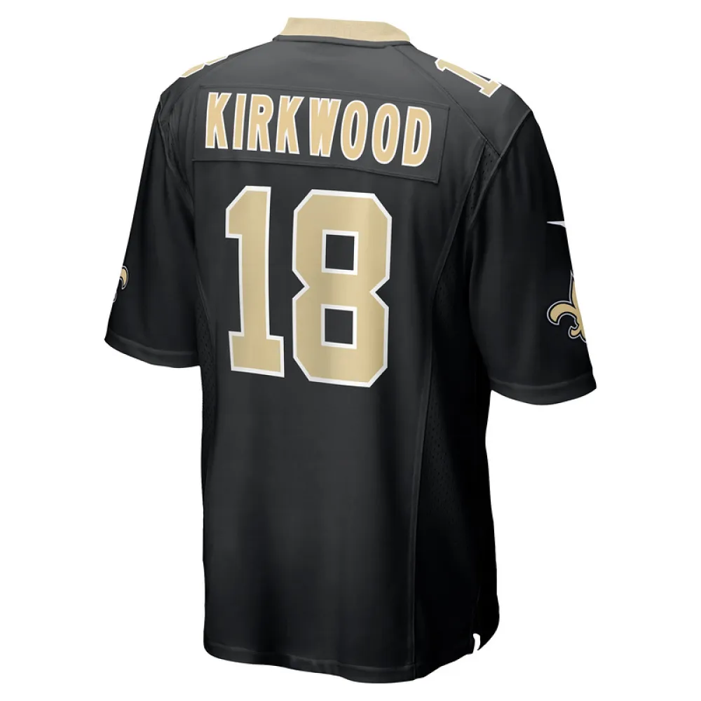 Men's New Orleans Saints Keith Kirkwood Nike Black Team Game Jersey