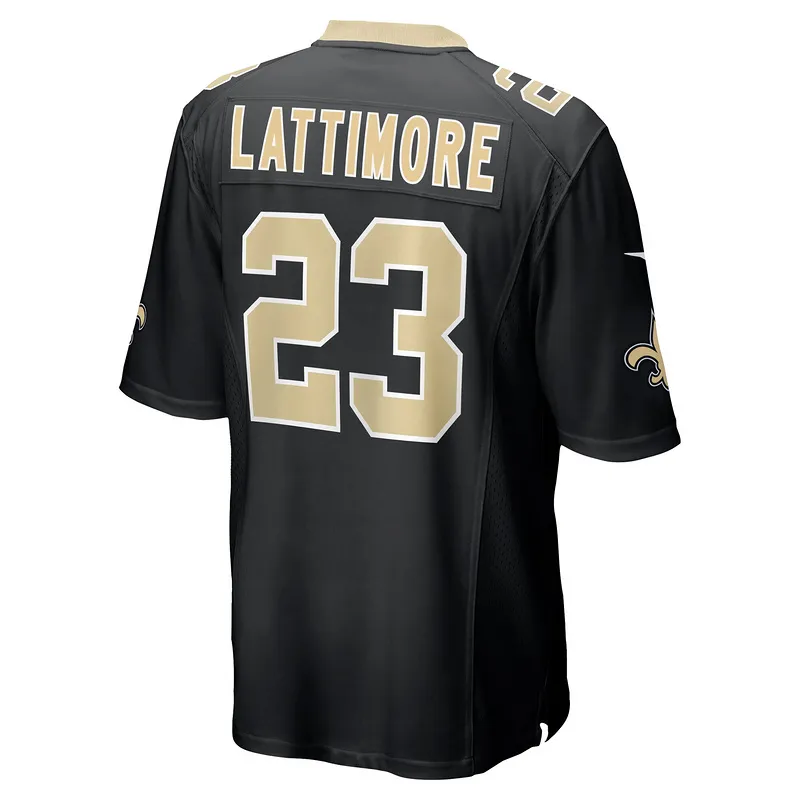 Men's New Orleans Saints Marshon Lattimore Nike Black Team Game Jersey