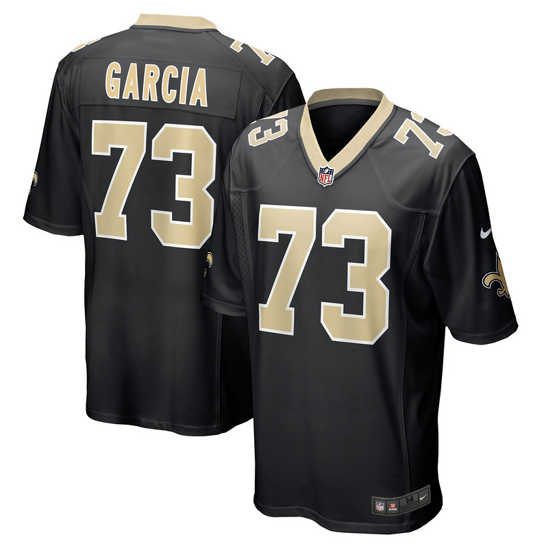 Men's New Orleans Saints Max Garcia Nike Black Team Game Jersey