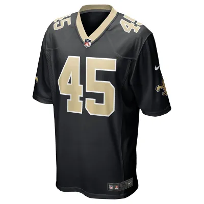 Men's New Orleans Saints Nephi Sewell Nike Black Game Player Jersey 01
