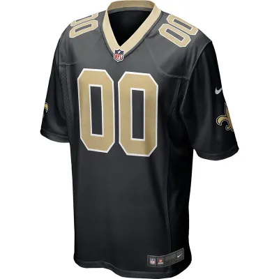 Men's New Orleans Saints Nike Black Custom Game Jersey 01