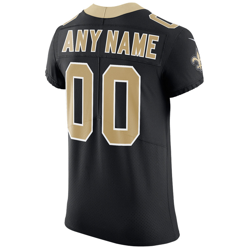 Men's New Orleans Saints Nike Black Vapor Untouchable Custom Elite Jersey