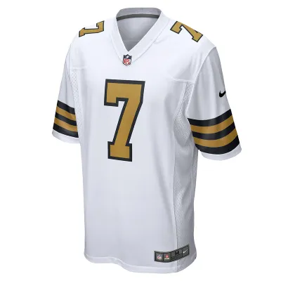 Men's New Orleans Saints Taysom Hill Nike White Alternate Game Jersey 01