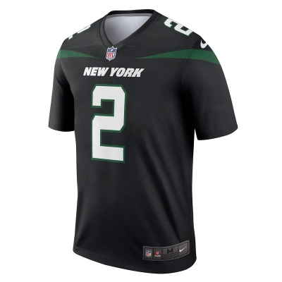 Men's New York Jets Zach Wilson Nike Black Legend Jersey 01