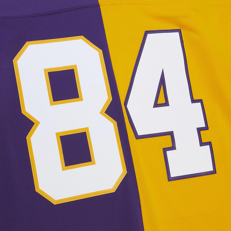 Men's Minnesota Vikings Randy Moss Mitchell & Ness PurpleGold 1998 Split Legacy Replica Jersey