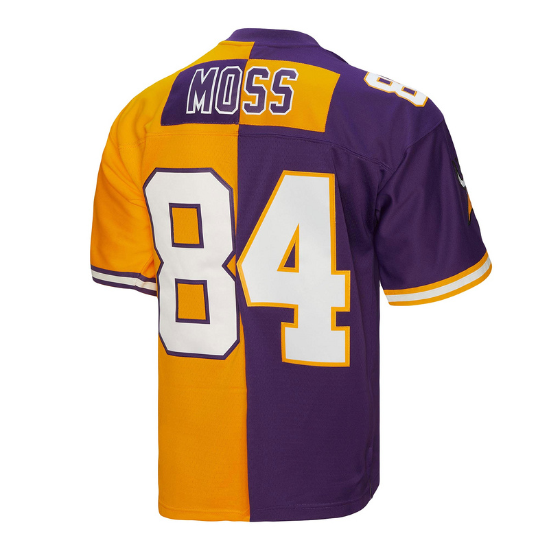 Men's Minnesota Vikings Randy Moss Mitchell & Ness PurpleGold 1998 Split Legacy Replica Jersey