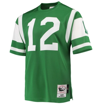 New York Jets 1968 Joe Namath Mitchell & Ness Green Authentic Throwback Retired Player Jersey 01
