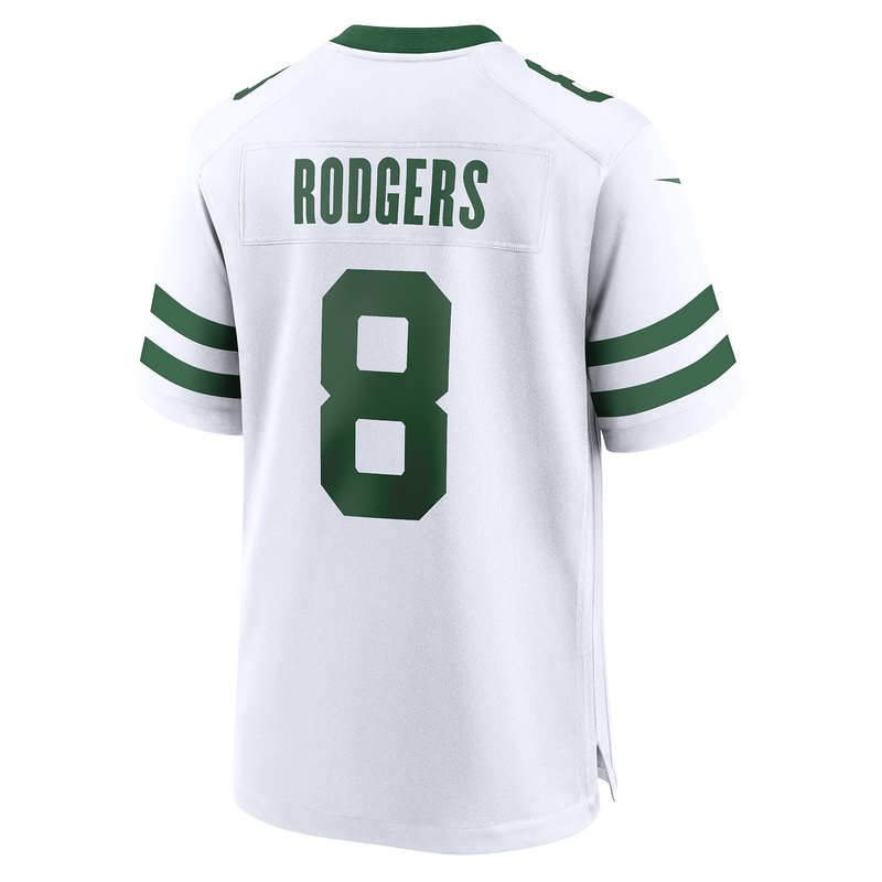 Men's New York Jets Aaron Rodgers Nike White Legacy Player Game Jersey
