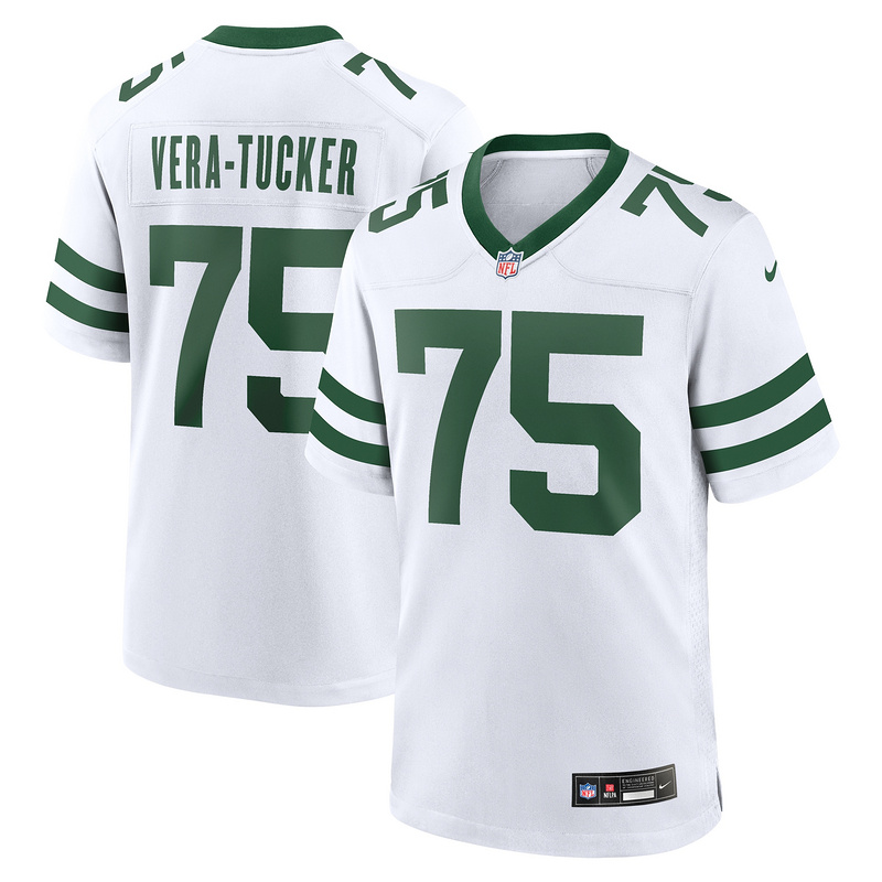 Men's New York Jets Alijah Vera Nike Stealth White Alternate Game Jersey
