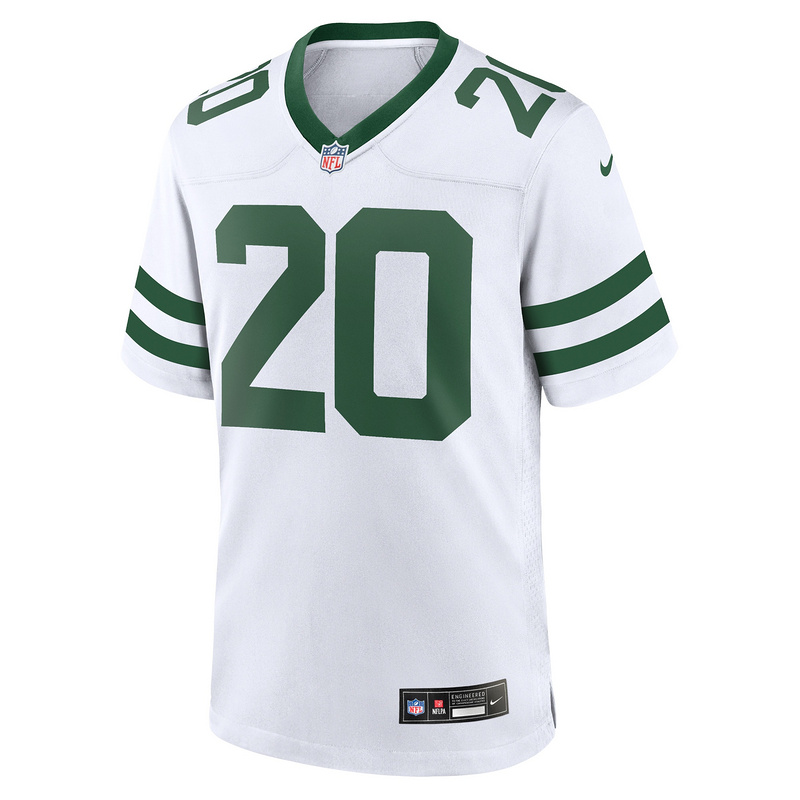 Men's New York Jets Breece Hall Nike White Legacy Player Game Jersey