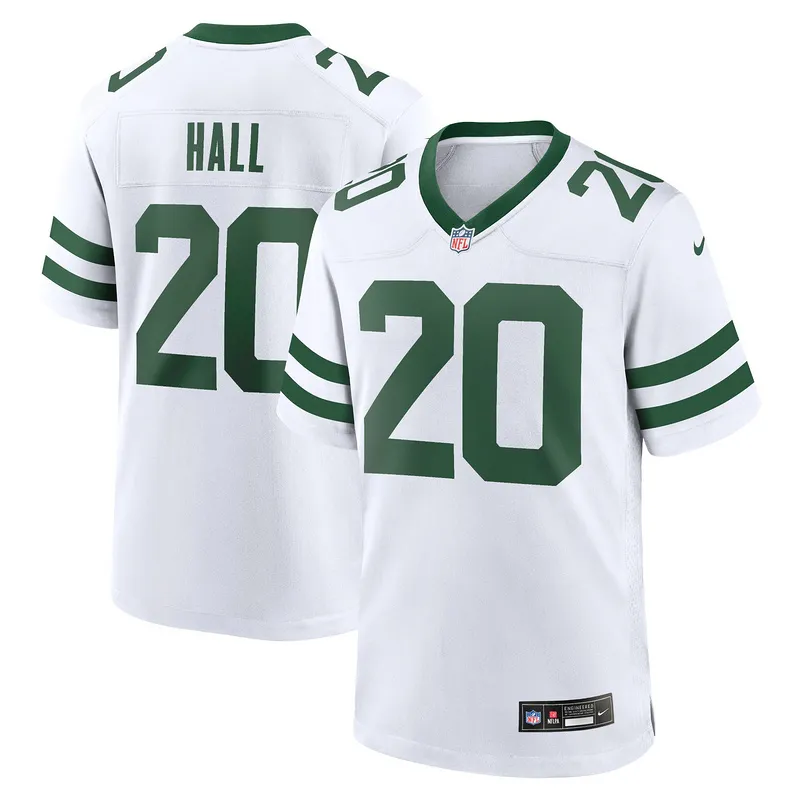 Men's New York Jets Breece Hall Nike White Legacy Player Game Jersey