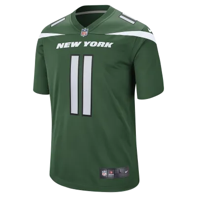 Men's New York Jets Jermaine Johnson II Nike Gotham Green Game Jersey 01
