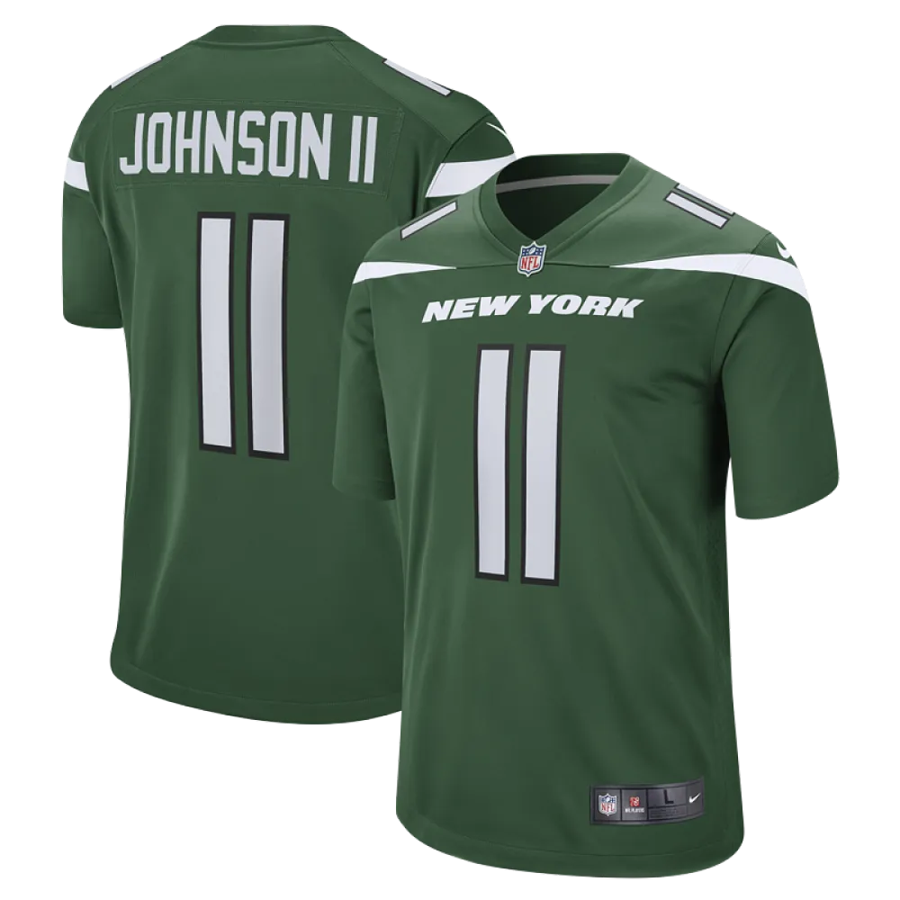 Men's New York Jets Jermaine Johnson II Nike Gotham Green Game Jersey