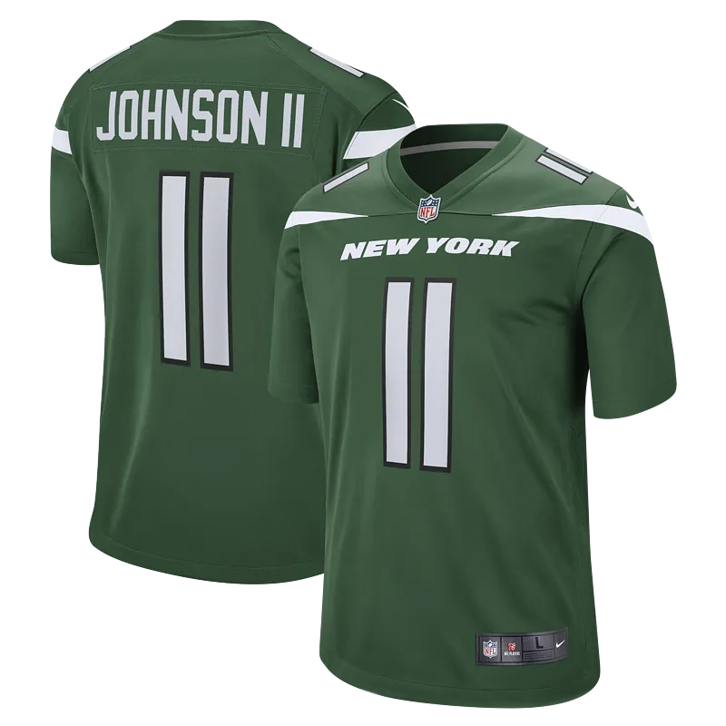 Men's New York Jets Jermaine Johnson II Nike Gotham Green Game Jersey