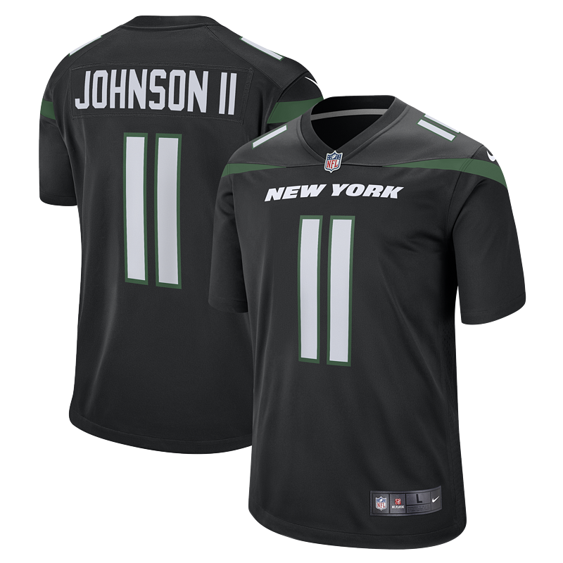 Men's New York Jets Jermaine Johnson II Nike Stealth Black Alternate Game Jersey