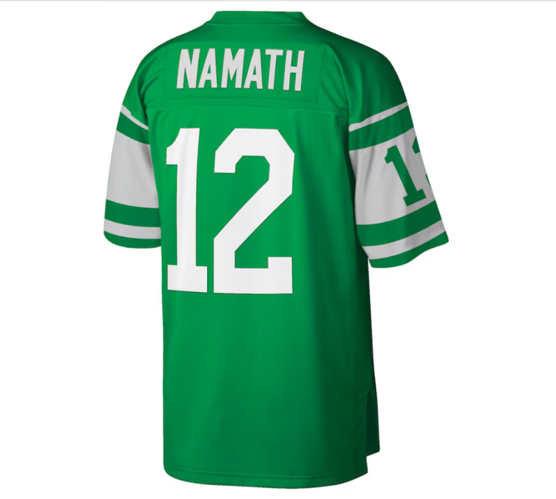 New York Jets Joe Namath Mitchell & Ness Green Big & Tall 1968 Retired Player Replica Jersey