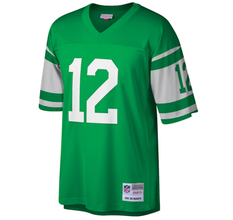 New York Jets Joe Namath Mitchell & Ness Green Big & Tall 1968 Retired Player Replica Jersey
