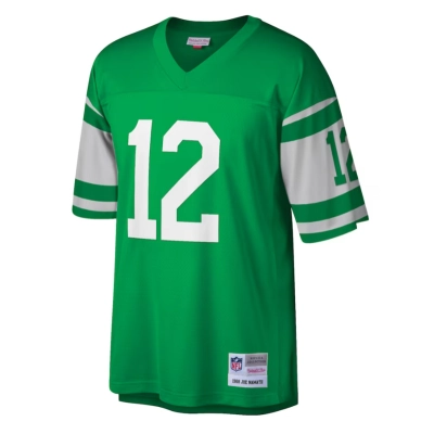 New York Jets Joe Namath Mitchell & Ness Green Big & Tall 1968 Retired Player Replica Jersey 01