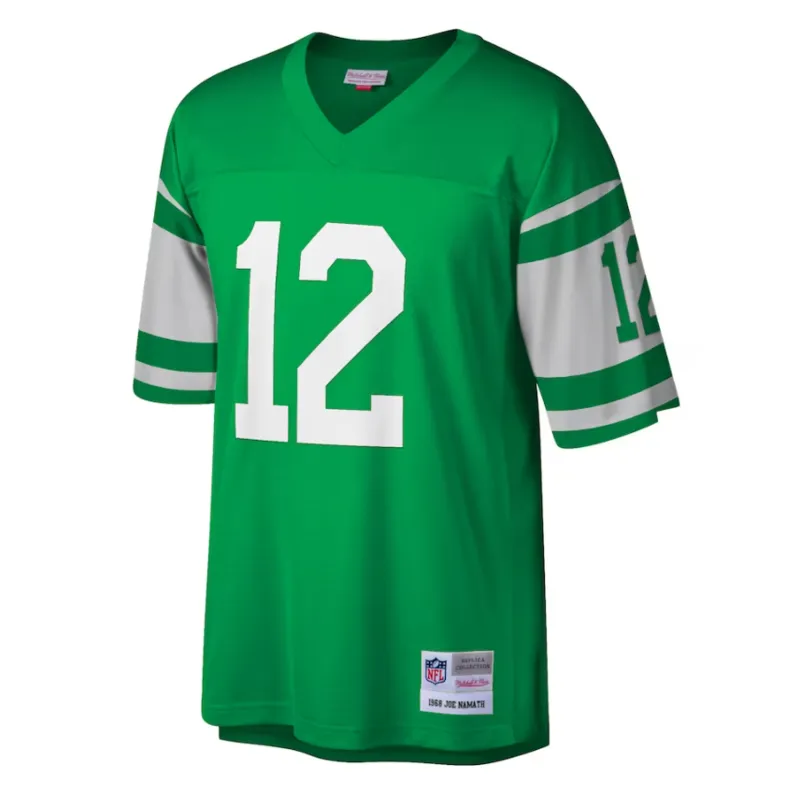New York Jets Joe Namath Mitchell & Ness Green Big & Tall 1968 Retired Player Replica Jersey
