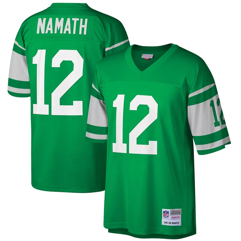 New York Jets Joe Namath Mitchell & Ness Green Big & Tall 1968 Retired Player Replica Jersey