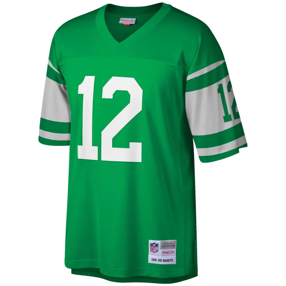 Men's New York Jets Joe Namath Mitchell & Ness Kelly Green Legacy Replica Jersey