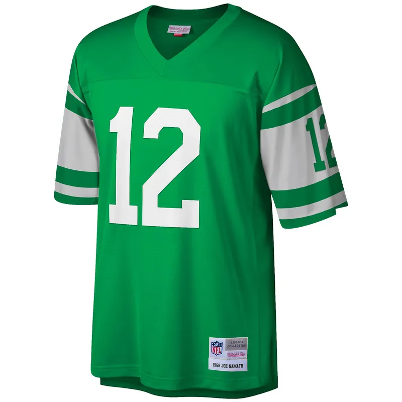 Men's New York Jets Joe Namath Mitchell & Ness Kelly Green Legacy Replica Jersey