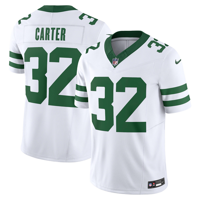 Men's New York Jets Michael Carter Nike White Vapor F.U.S.E. Limited Jersey