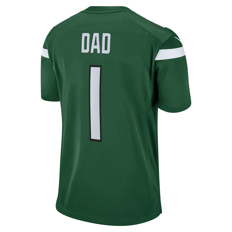 Men's New York Jets Number 1 Dad Nike Gotham Green Game Jersey