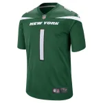 Men's New York Jets Number 1 Dad Nike Gotham Green Game Jersey