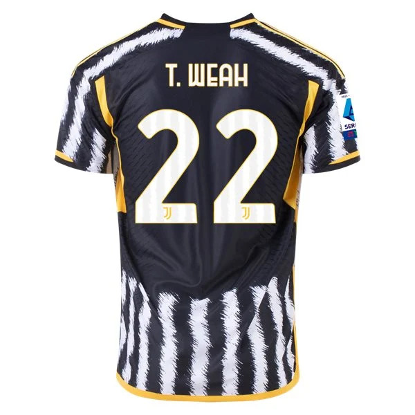 Men’s Authentic Adidas T. Weah Juventus Home Jersey 2324