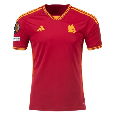Men's Replica Adidas Roma Home Jersey 2324 - UEL 01