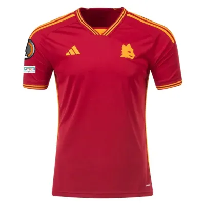 Men's Replica Adidas Roma Home Jersey 2324 - UEL 01